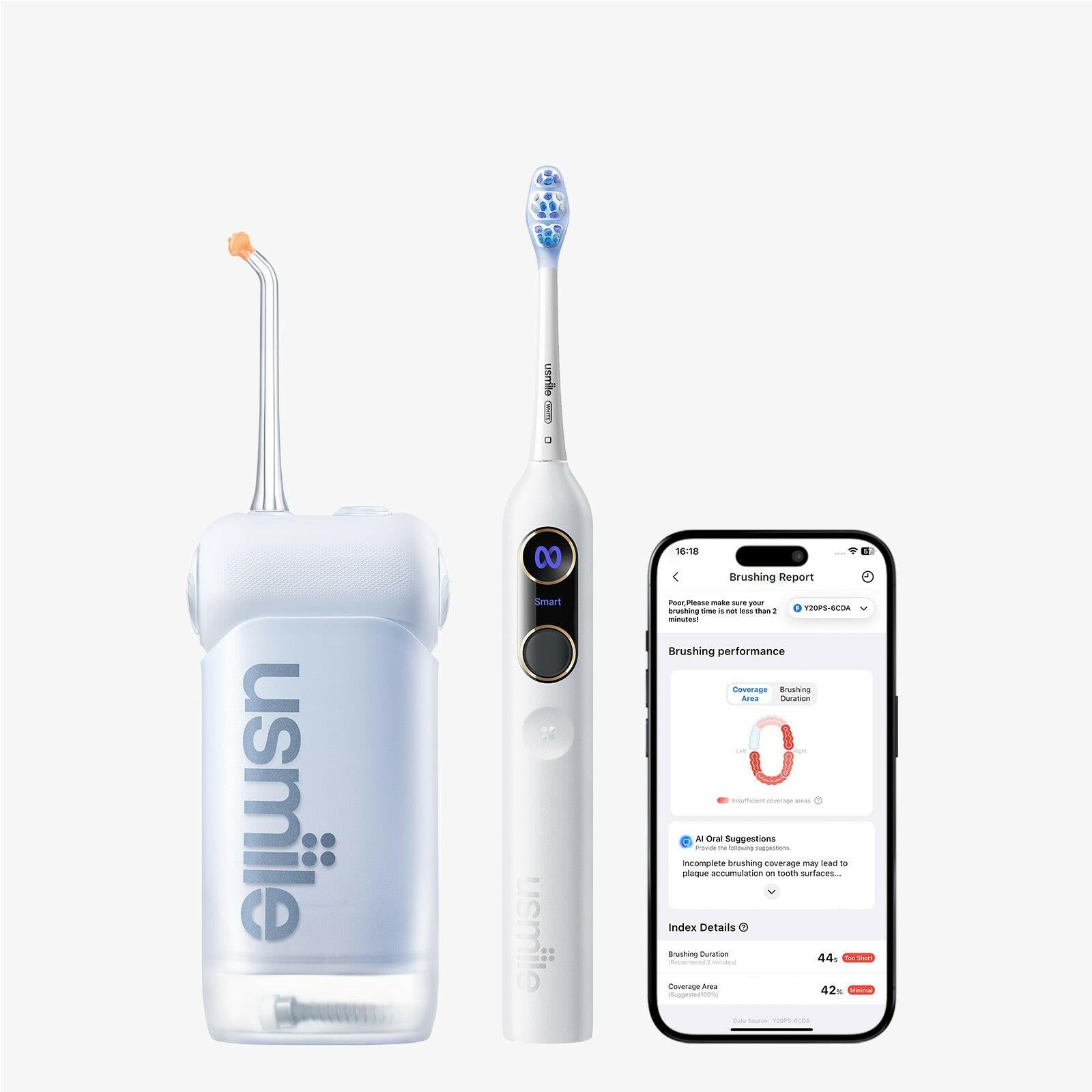 Cepillo Dental Eléctrico con IA Y20 PRO x Irrigador Bucal Portátil C10