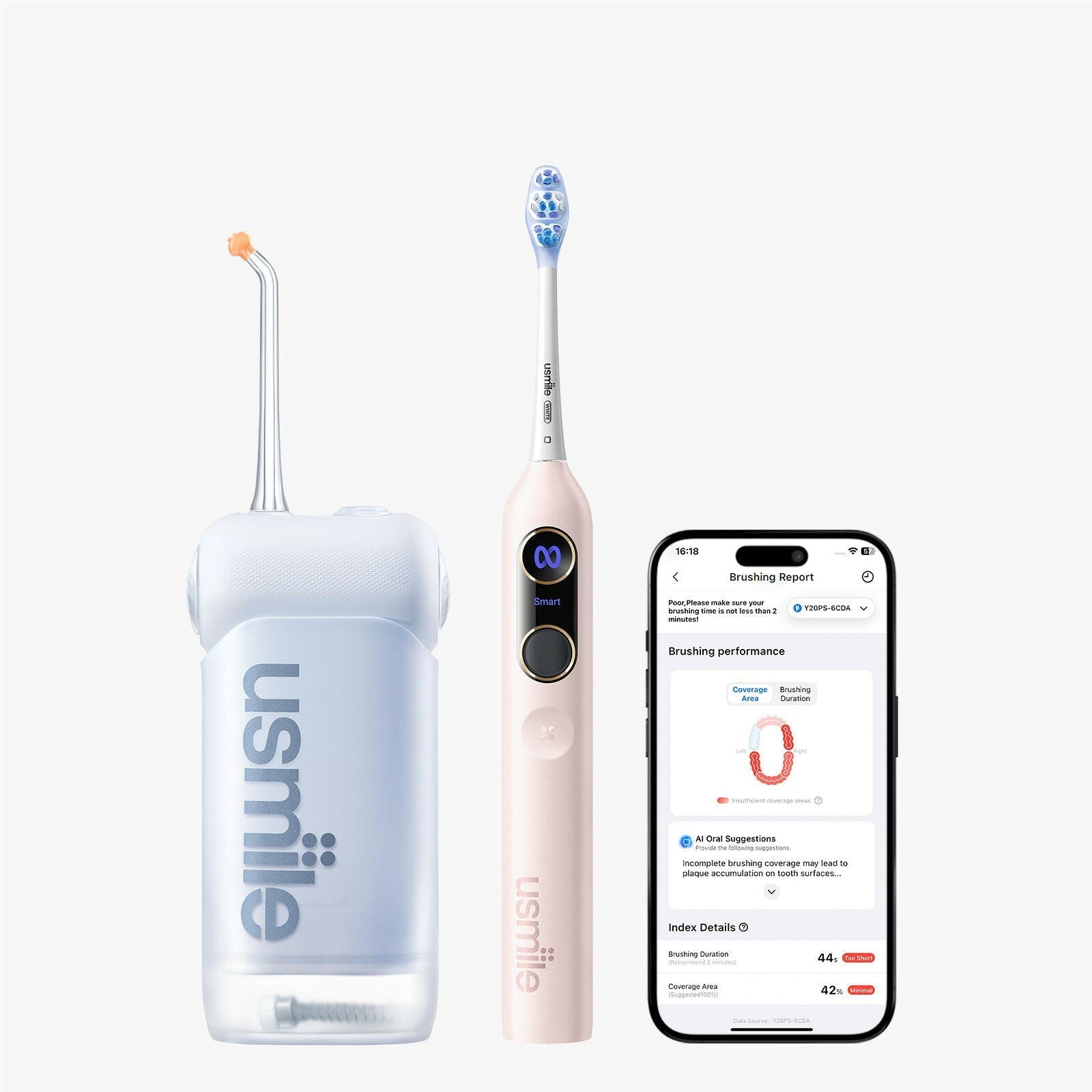Cepillo Dental Eléctrico con IA Y20 PRO x Irrigador Bucal Portátil C10