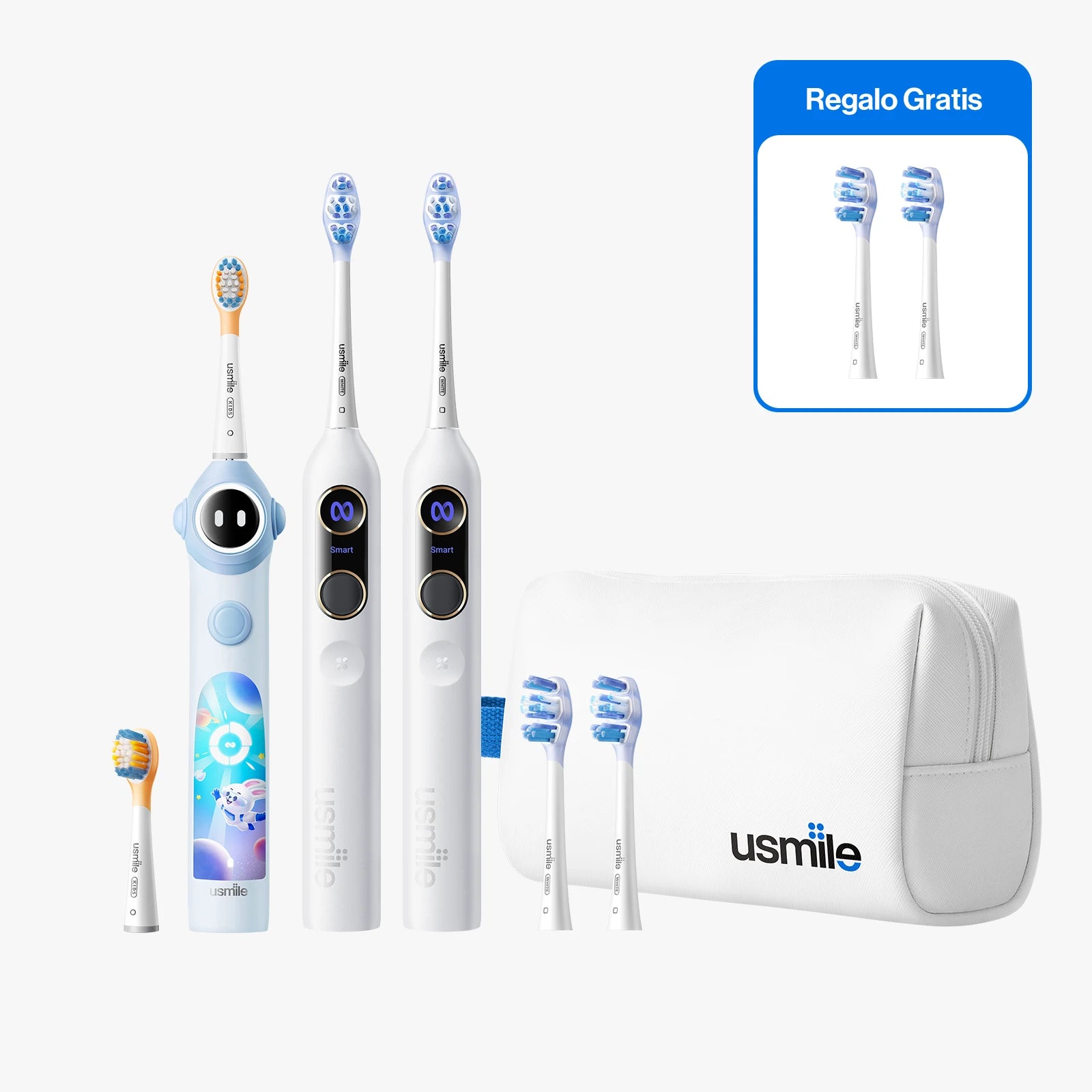 usmile Pack Familiar Premium Y20 PRO Duo + Q10 con Bolsa de Aseo Impermeable