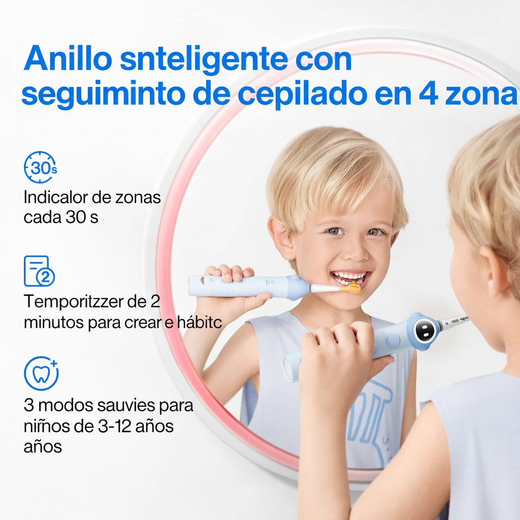 Anillo inteligente con seguimiento de cepillado en 4 zonas